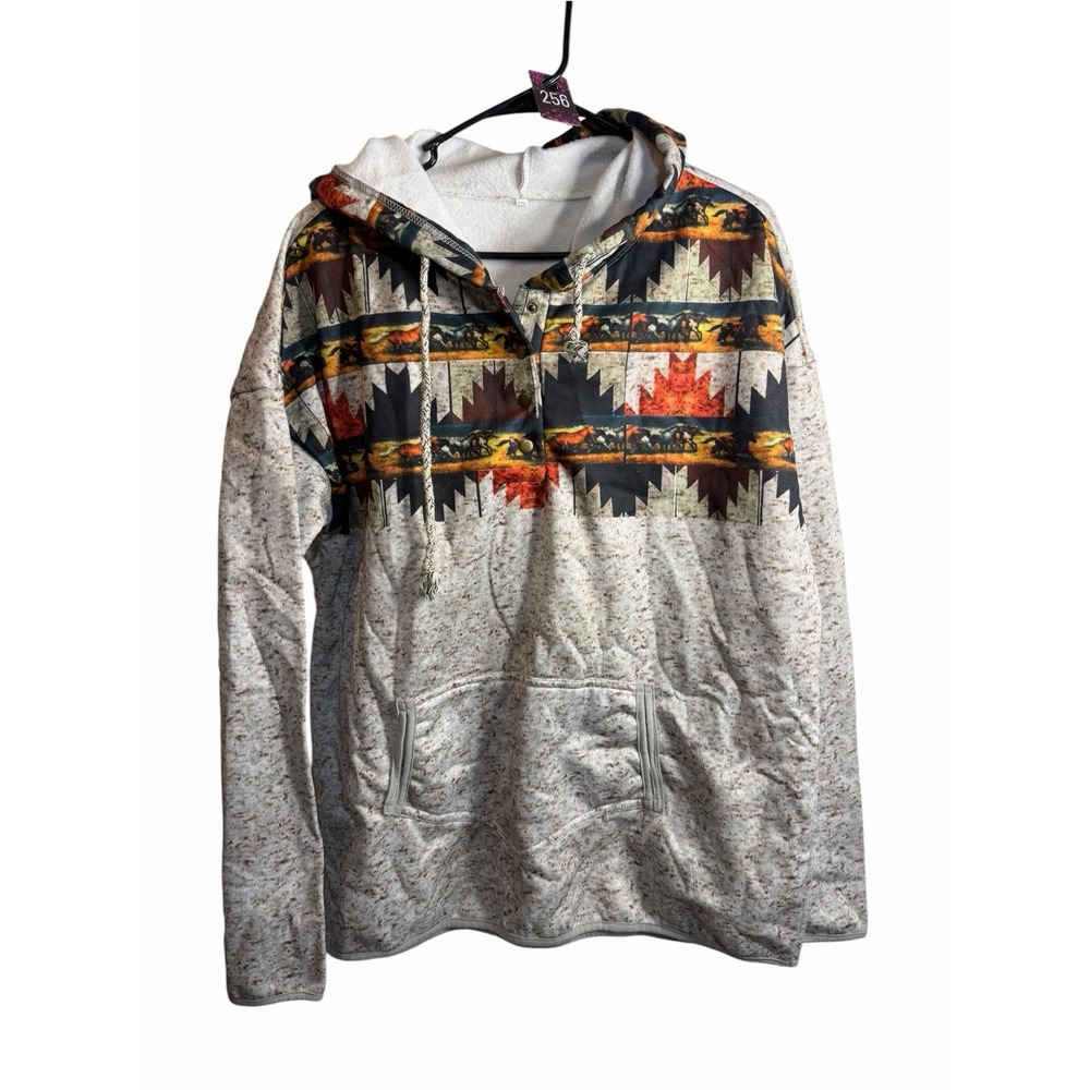 womens pullover long sleeve hoodie sweatshirt pocket size 2XL XXL